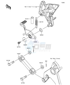 Z1000 ZR1000FEFA FR GB XX (EU ME A(FRICA) drawing Brake Pedal