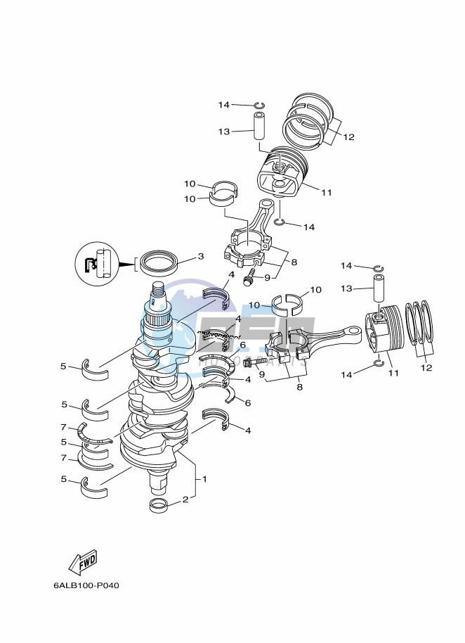 CRANKSHAFT--PISTON