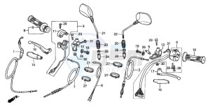 CG125 drawing HANDLE LEVER/SWITCH/CABLE (3)