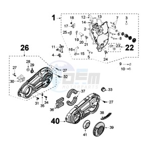 SAT400 drawing CRANKCASE COVER WITH STRAIGHT EDGE