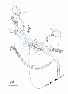 XTZ125E (1SBH) drawing STEERING HANDLE & CABLE