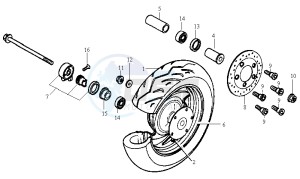 JET 50 KH ENGINE drawing FRONT WHEEL