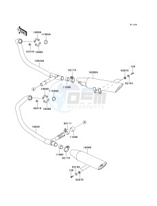 EN 500 C [VULCAN 500 LTD] (C6F-C9F) C8F drawing MUFFLER-- S- -