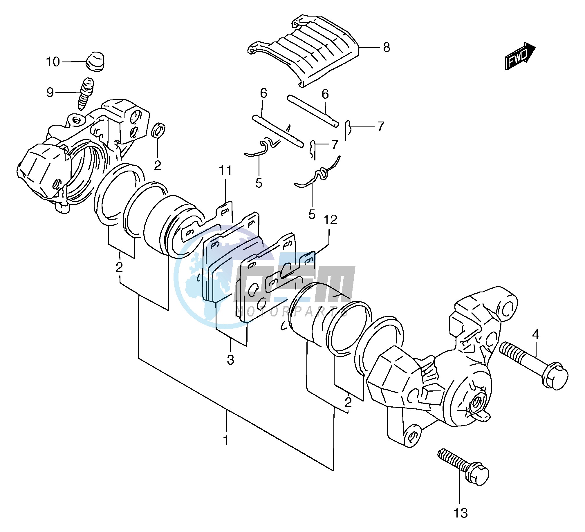 REAR CALIPER (GSF1200SAV SAW SAX SAY)