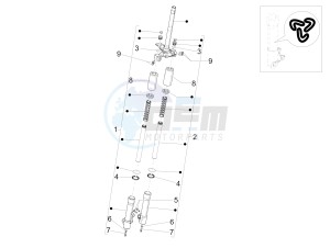 Liberty 125 4t 3v ie e3 drawing Fork components (Wuxi Top)