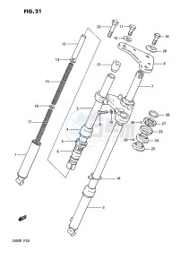 JR50 (P28) drawing FRONT FORK