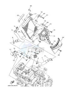 XT1200ZE SUPER TENERE ABS (2KB4) drawing RADIATOR & HOSE