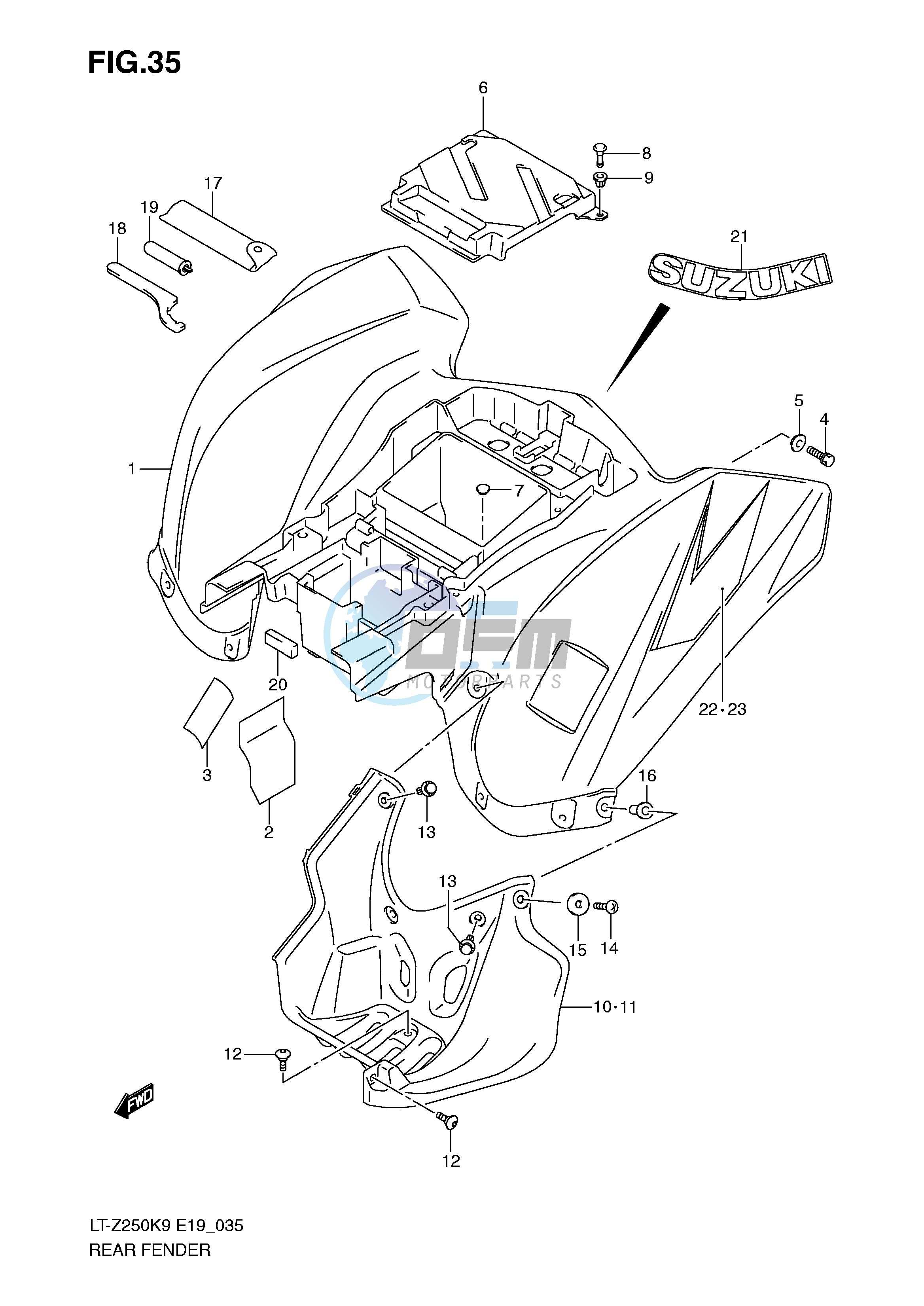 REAR FENDER (MODEL K9)