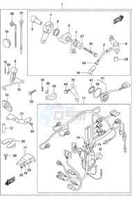 DF 30A drawing Opt: Remote Control Parts Tiller Handle w/Power Tilt