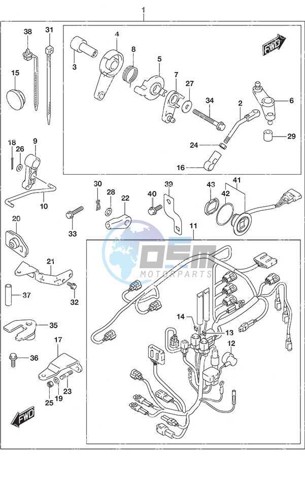 Opt: Remote Control Parts Tiller Handle w/Power Tilt