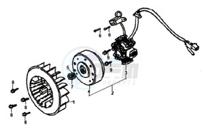 SYMPLY 50 L7 drawing FLYWHEEL WITH MAGNETO / FAN