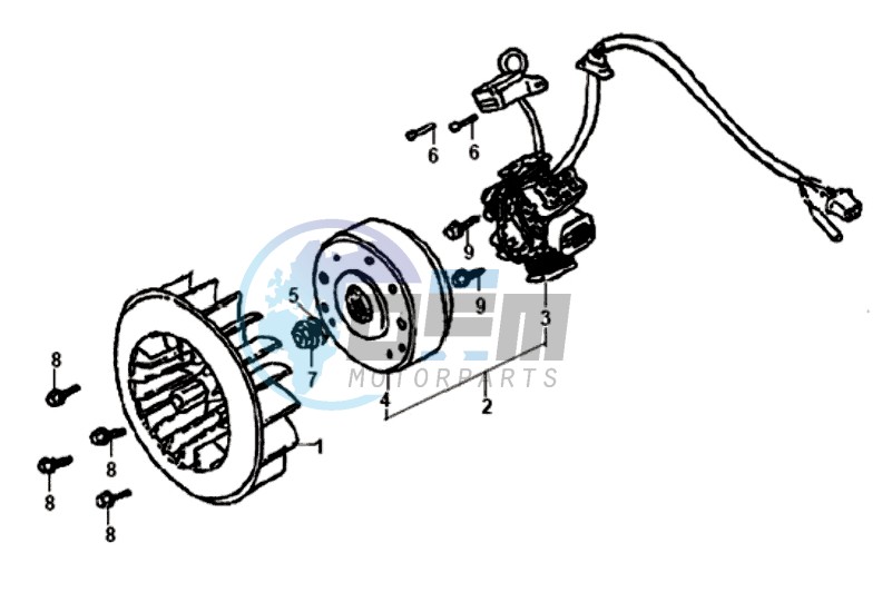 FLYWHEEL WITH MAGNETO / FAN