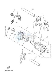 DT125 (3TTR) drawing SHIFT CAM & FORK