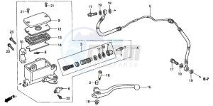 GL1500C drawing CLUTCH MASTER CYLINDER