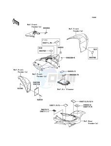 KFX450R KSF450B9F EU drawing Labels