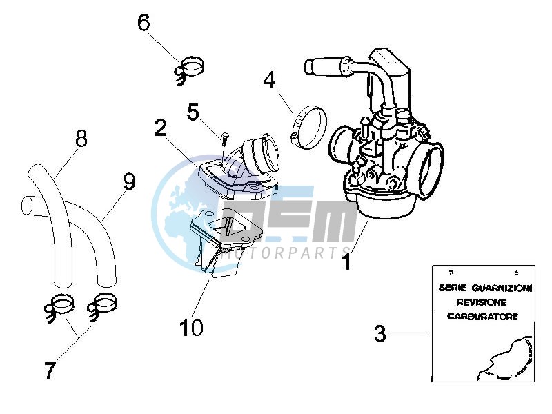 Carburettor assembly - Union pipe