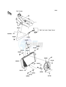 Z750R ZR750NBF FR GB XX (EU ME A(FRICA) drawing Radiator