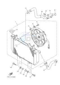 YFZ450R YFZ450RF (1TDE) drawing RADIATOR & HOSE