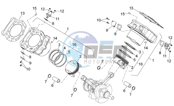 Cylinder with piston