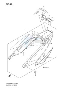 GSX650F (E2) Katana drawing SEAT TAIL COVER (MODEL K8:CWH,EGR)