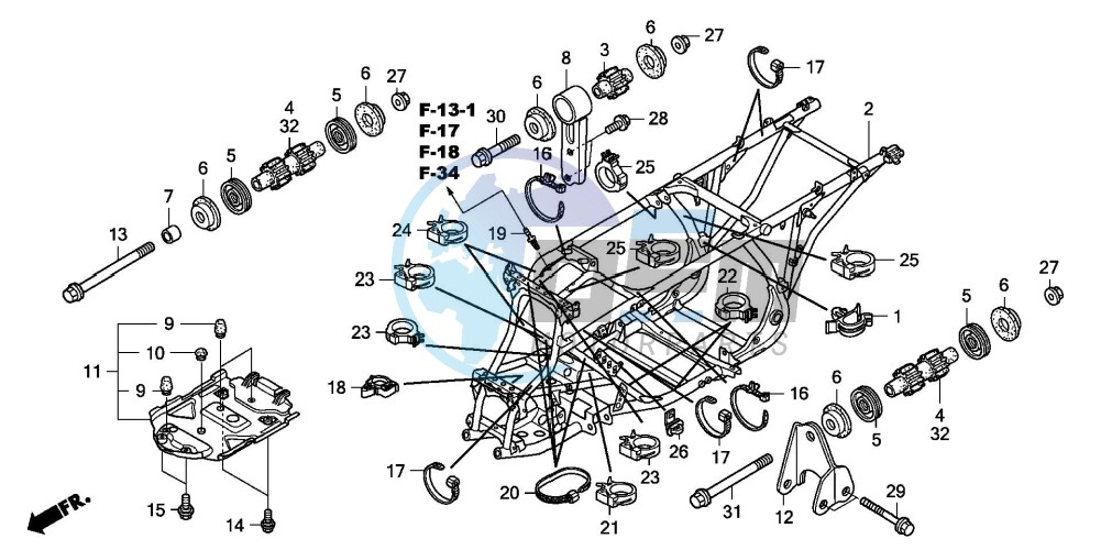 FRAME BODY (TRX500FA5/6/7/8)