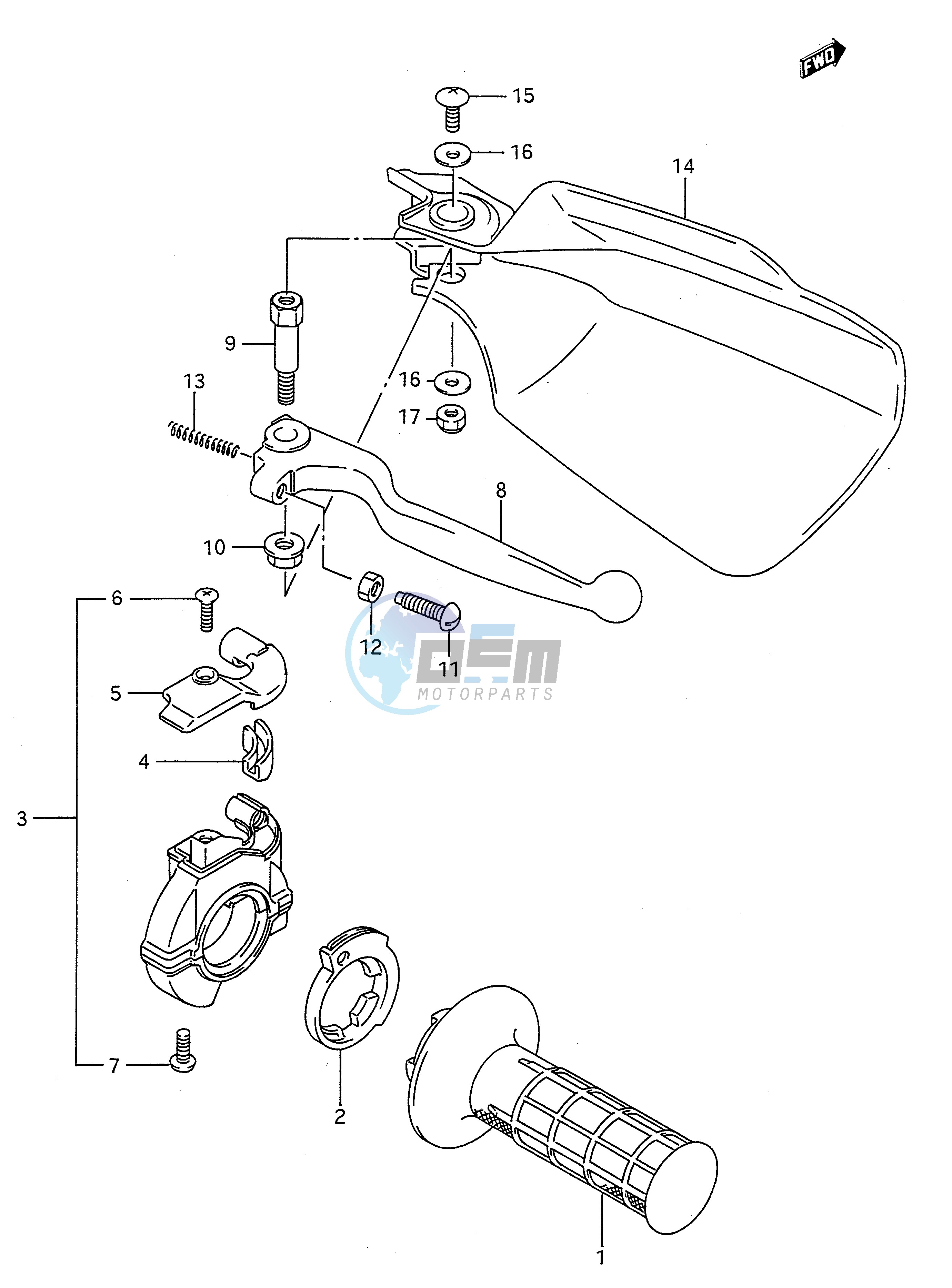 RIGHT KNUCKLE COVER (MODEL K L M)