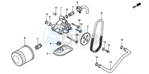 VT1100C2 drawing OIL FILTER/OIL PUMP