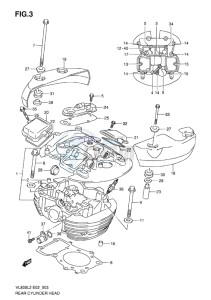 VL800C INTRUDER EU drawing REAR CYLINDER HEAD