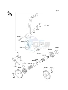 KX 100 D [KX100] (D1-D5) [KX100] drawing KICKSTARTER MECHANISM