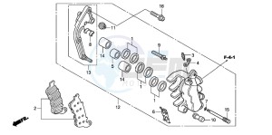 CB600F CB600F drawing L. FRONT BRAKE CALIPER (CB600FA)