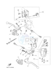 XT250 XT250D SEROW (1YB3) drawing HANDLE SWITCH & LEVER