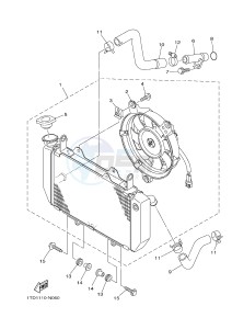 YFZ450R YFZ450RE (1TD3) drawing RADIATOR & HOSE