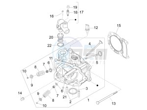 MP3 125 ibrido drawing Cilinder head unit - Valve