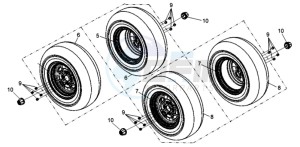 QUADRAIDER 600 drawing FRONT WHEEL / REAR WHEEL