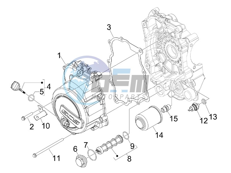 Flywheel magneto cover - Oil filter