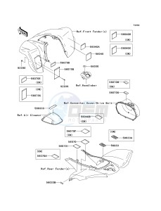 KSV 700 B [KFX700 V FORCE] (B1-B2) [KFX700 V FORCE] drawing LABELS-- B1- -