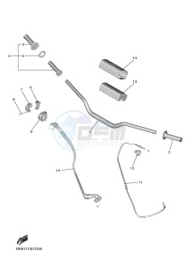 YZ450F (BR92) drawing STEERING HANDLE & CABLE