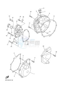 YZF-R6 R6 600 (1JSU 1JSV) drawing CRANKCASE COVER 1