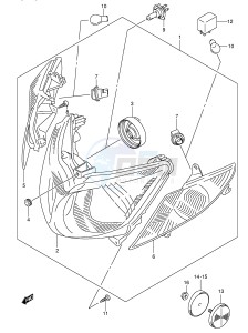 AN250 (E2) Burgman drawing FRONT COMBINATION LAMP (E24)