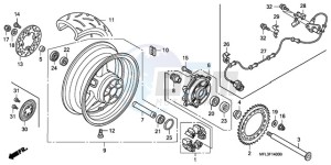 CBR1000RR9 Korea - (KO / MME) drawing REAR WHEEL