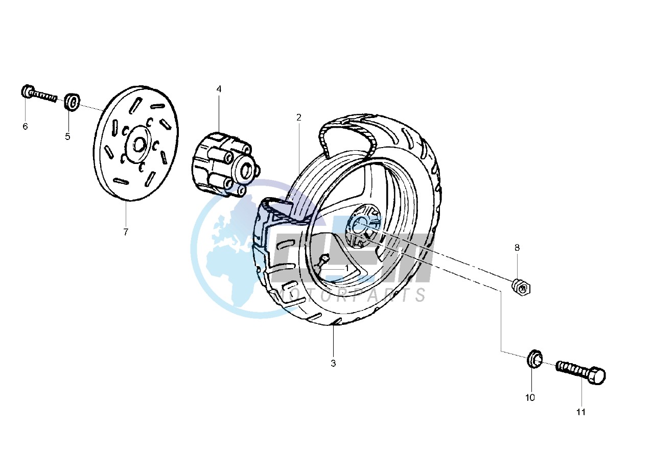 Rear wheel disc brake