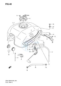 GSX1400 (E2) drawing FUEL TANK (MODEL K6)