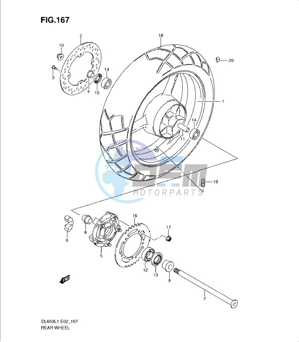 REAR WHEEL (DL650UEL1 E19)