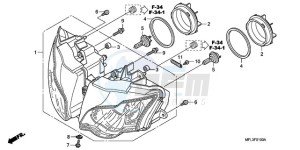 CBR1000RA9 France - (F / ABS CMF REP) drawing HEADLIGHT