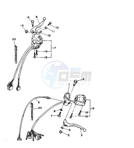 XV VIRAGO 535 drawing HANDLE SWITCH-LEVER UP HANDLE