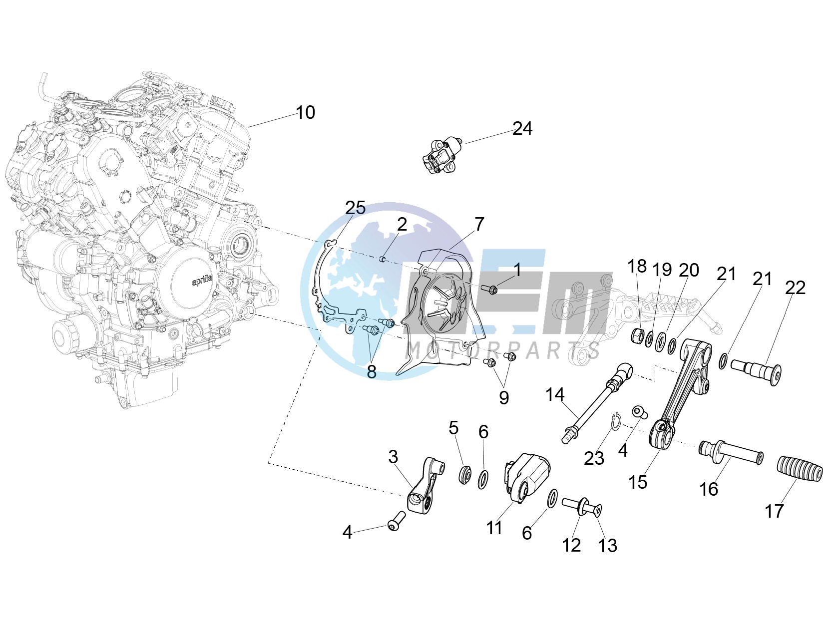 Engine-Completing part-Lever