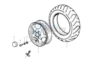 Hexagon 125-150 drawing Front wheel