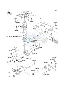 KLX 140 B (KLX140L MONSTER ENERGY) (B8F-B9FA) B9F drawing REAR SUSPENSION