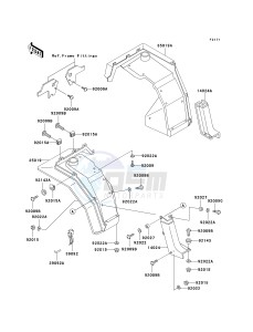 KAF 950 A [MULE 2510 DIESEL] (A1-A3) [MULE 2510 DIESEL] drawing FRONT FENDER-- S- -