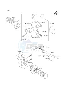 KLX 400 A [KLX400SR KLX400R] (A1-A2 A2 CAN ONLY) [KLX400SR KLX400R] drawing HANDLE LEVER